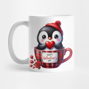 Valentine Penguin In Tea Cup Mug